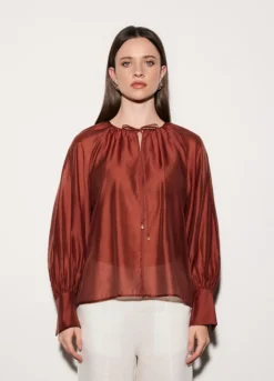 Blusa in mista lyocell donna