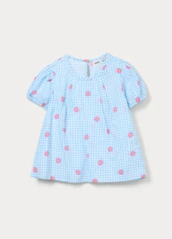 Blusa in popeline di puro cotone bambina