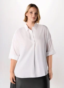 Blusa in pura viscosa donna curvy