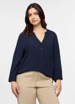 Blusa in pura viscosa donna curvy