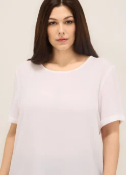 Blusa in tinta unita donna curvy