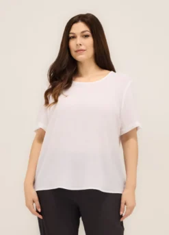 Blusa in tinta unita donna curvy