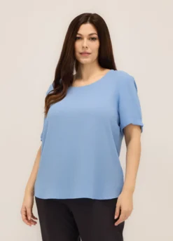 Blusa in tinta unita donna curvy