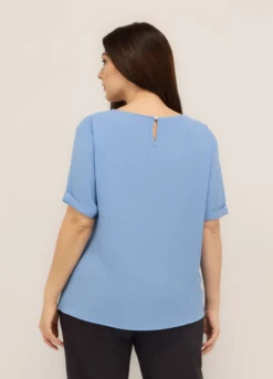 Blusa in tinta unita donna curvy