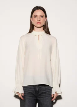 Blusa over fit con scollo a goccia donna