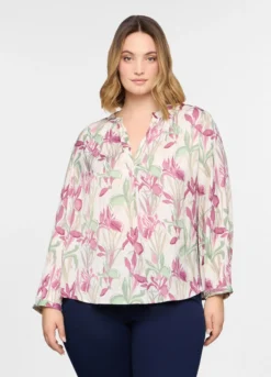 Blusa over fit con scollo a V donna curvy