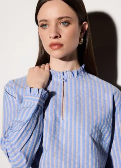 Blusa regular fit con scollo a goccia donna