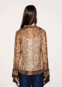 Blusa regular fit con scollo a V donna