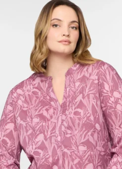 Blusa regular fit con scollo a V donna curvy