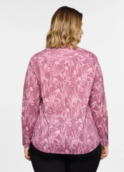 Blusa regular fit con scollo a V donna curvy