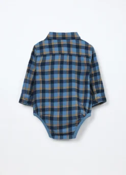Body-camicia in flanella di puro cotone neonato
