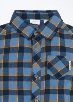 Body-camicia in flanella di puro cotone neonato