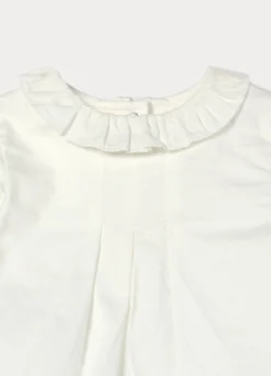 Body con blusa in popeline di puro cotone neonata
