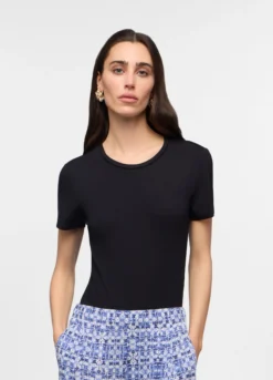 Body girocollo in costina stretch donna