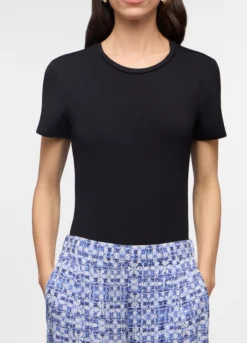 Body girocollo in costina stretch donna