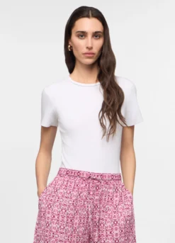 Body girocollo in costina stretch donna