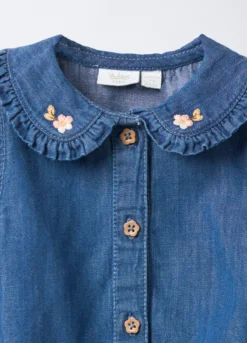 Body in chambray di puro cotone neonata