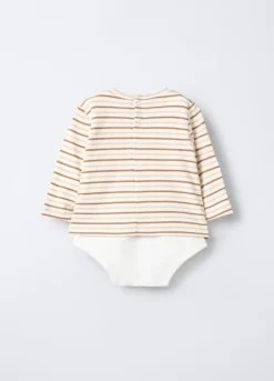 Body in puro cotone con t-shirt neonato