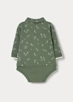 Body-polo in jersey di puro cotone neonato