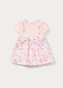 Body-vestito in jersey di puro cotone neonata
