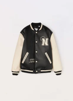 Bomber varsity in eco pelle ragazzo