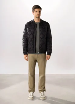 Bomber imbottito con zip uomo