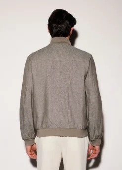 Bomber in lino e cotone uomo