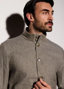 Bomber in lino e cotone uomo