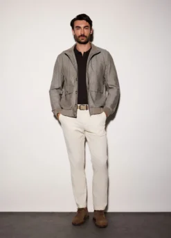 Bomber in lino e cotone uomo