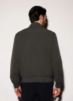 Bomber in tessuto tecnico con zip uomo