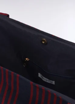 Borsa a mano in misto cotone rigato donna