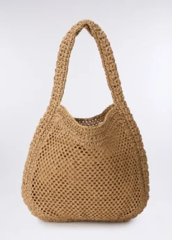 Borsa a secchiello in carta tessile donna