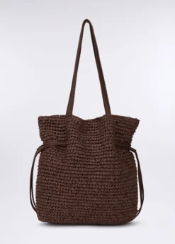 Borsa a spalla in carta tessile donna
