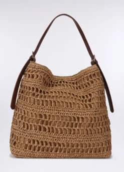 Borsa a spalla in carta tessile donna