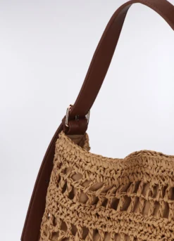 Borsa a spalla in carta tessile donna