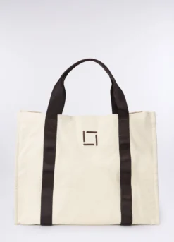 Borsa in tela di cotone a doppio manico uomo