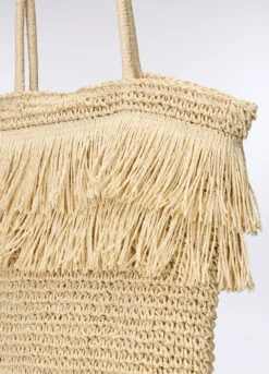 Borsa mare a spalla in carta tessile donna