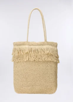 Borsa mare a spalla in carta tessile donna