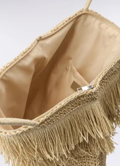 Borsa mare a spalla in carta tessile donna