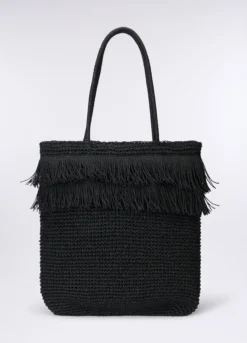 Borsa mare a spalla in carta tessile donna