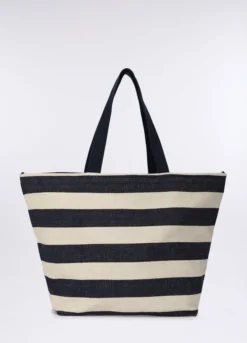 Borsa mare in cotone rigato donna