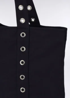Borsa mare in puro cotone borchiata donna