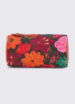 Borsa mare pochette in cotone ricamato donna