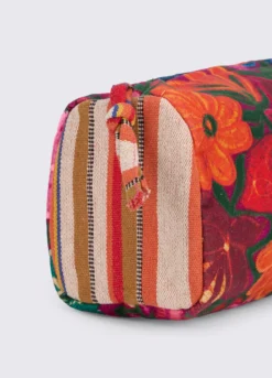 Borsa mare pochette in cotone ricamato donna