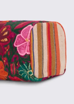 Borsa mare pochette in cotone ricamato donna