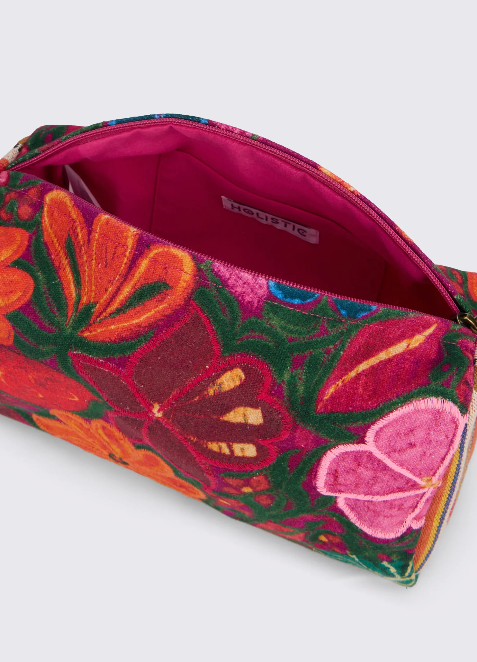Borsa mare pochette in cotone ricamato donna