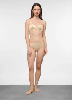 Brasiliana satin con inserti in pizzo donna