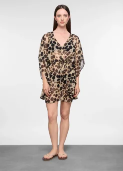 Caftano copricostume in chiffon donna