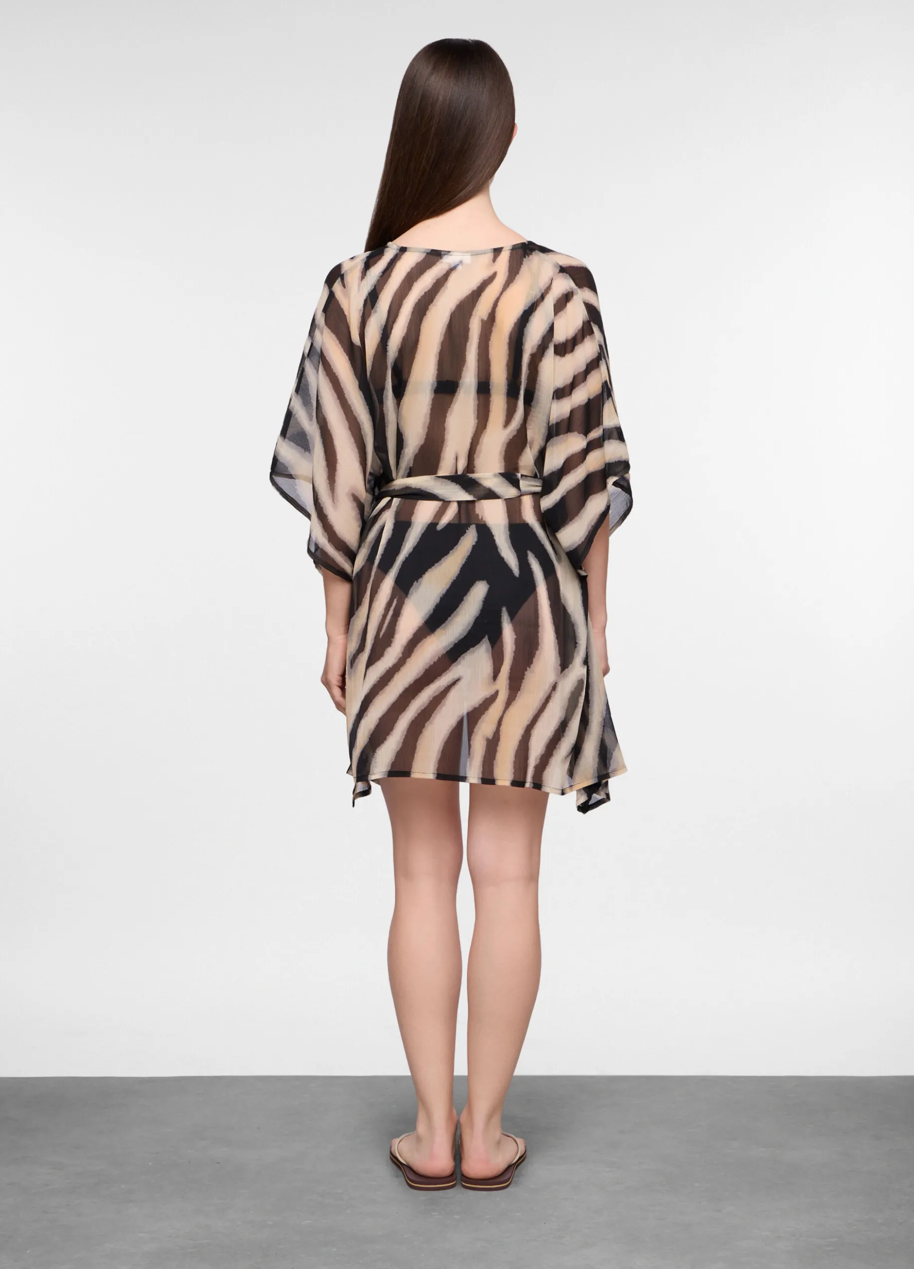 Caftano copricostume in chiffon donna