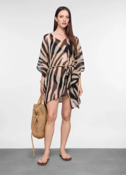 Caftano copricostume in chiffon donna